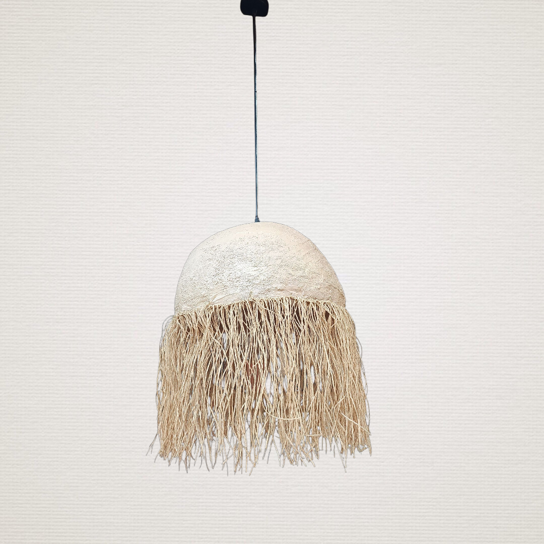 Φωτιστικό Γύψινο Οροφής Μπεζ Με Κρόσσια LUM7429