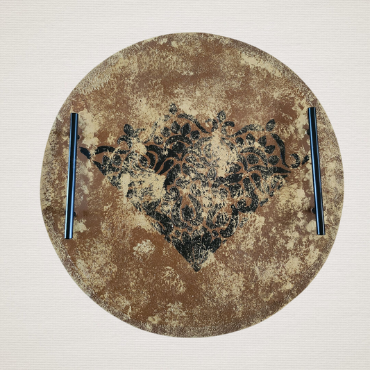 Δίσκος 50εκ. Καφέ-Μαύρο Με Μαύρα Χερούλια ART7480