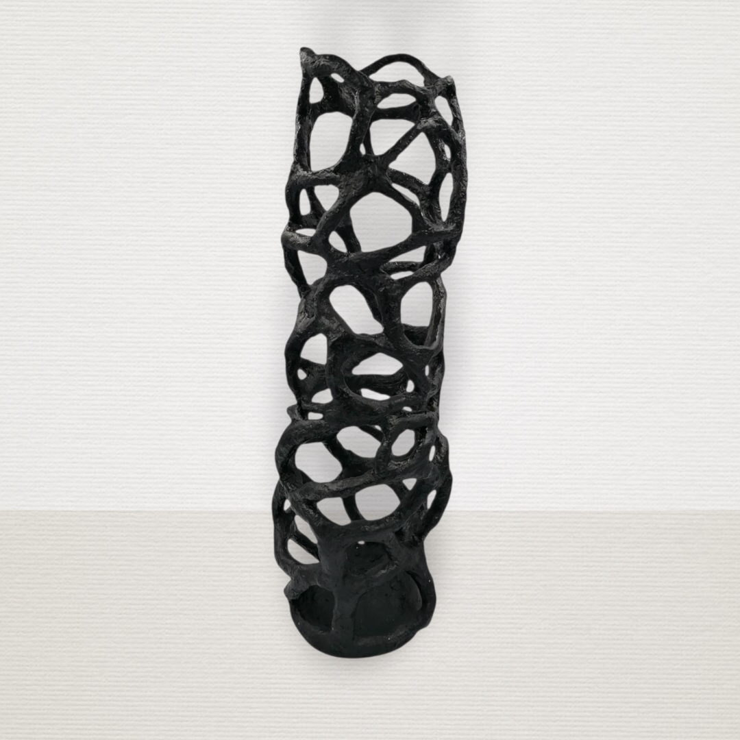 Βάζο Γλυπτό Διακοσμητικό Μαύρο ART7430