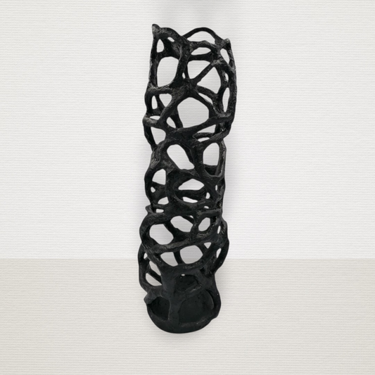 Βάζο Γλυπτό Διακοσμητικό Μαύρο ART7430