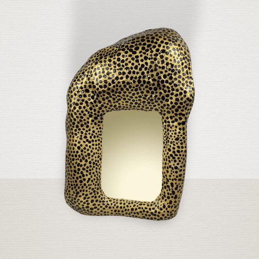 Καθρέφτης Χρυσός Με Μαύρο Πουά ART7426