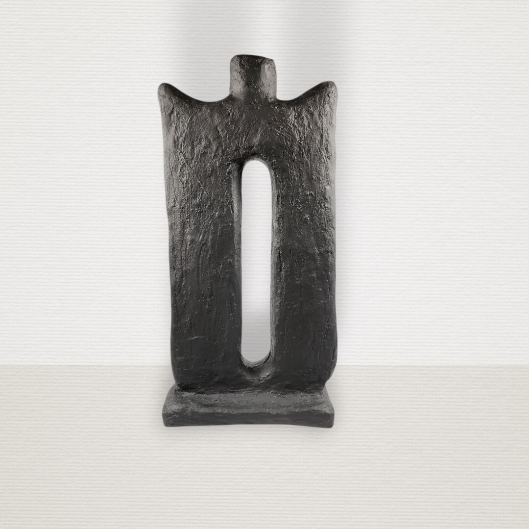 Βάζο Γλυπτό Διακοσμητικό Μαύρο Με Βάση ART7457