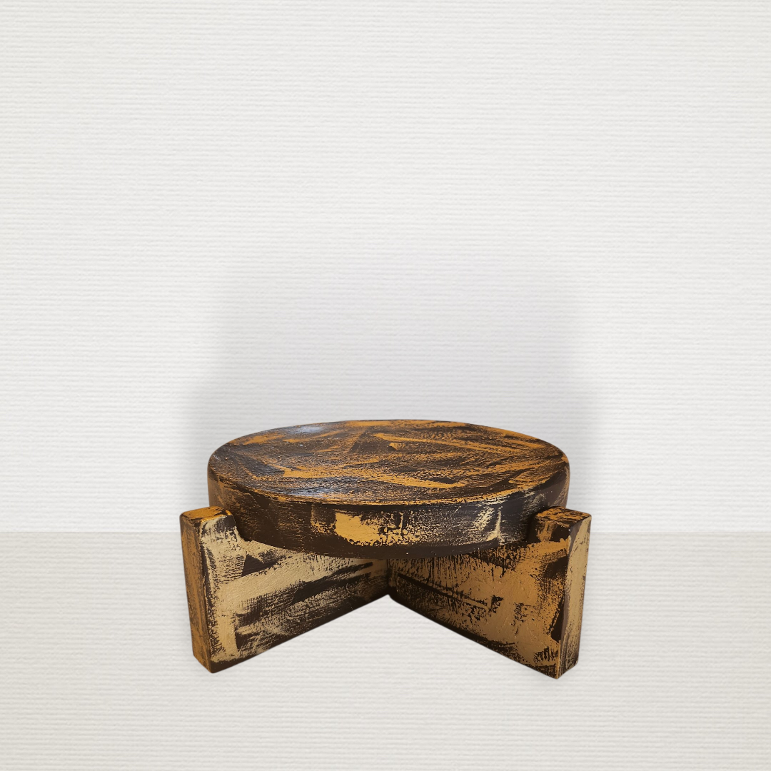 Δίσκος Σε Βάση Μαύρο-Χρυσό & Κερί ART7481