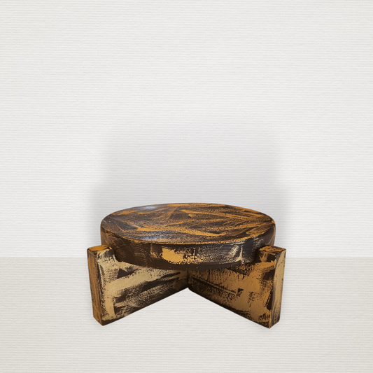 Δίσκος Σε Βάση Μαύρο-Χρυσό Με Κερί ART7481