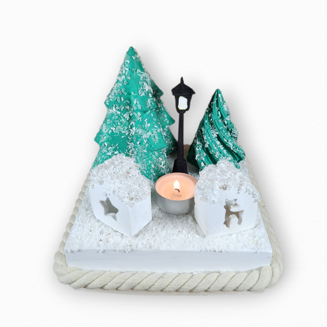 Χριστουγεννιάτικο Χωριό Σε Βάση Με Σχοινί CHR2018