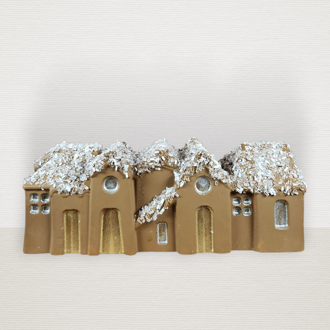 Διακοσμητικό Χωριό Καφέ-Λευκό CHR2040