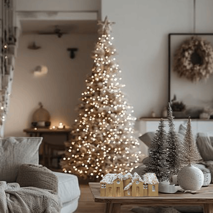 Διακοσμητικό Χωριό Καφέ-Λευκό CHR2040