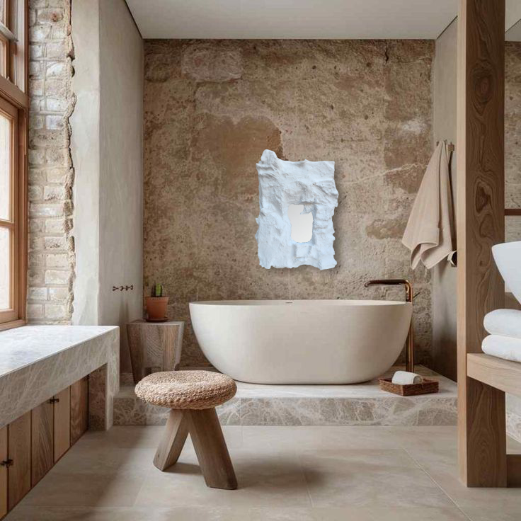 Καθρέφτης Κρεμαστός Rock Λευκός ART7451