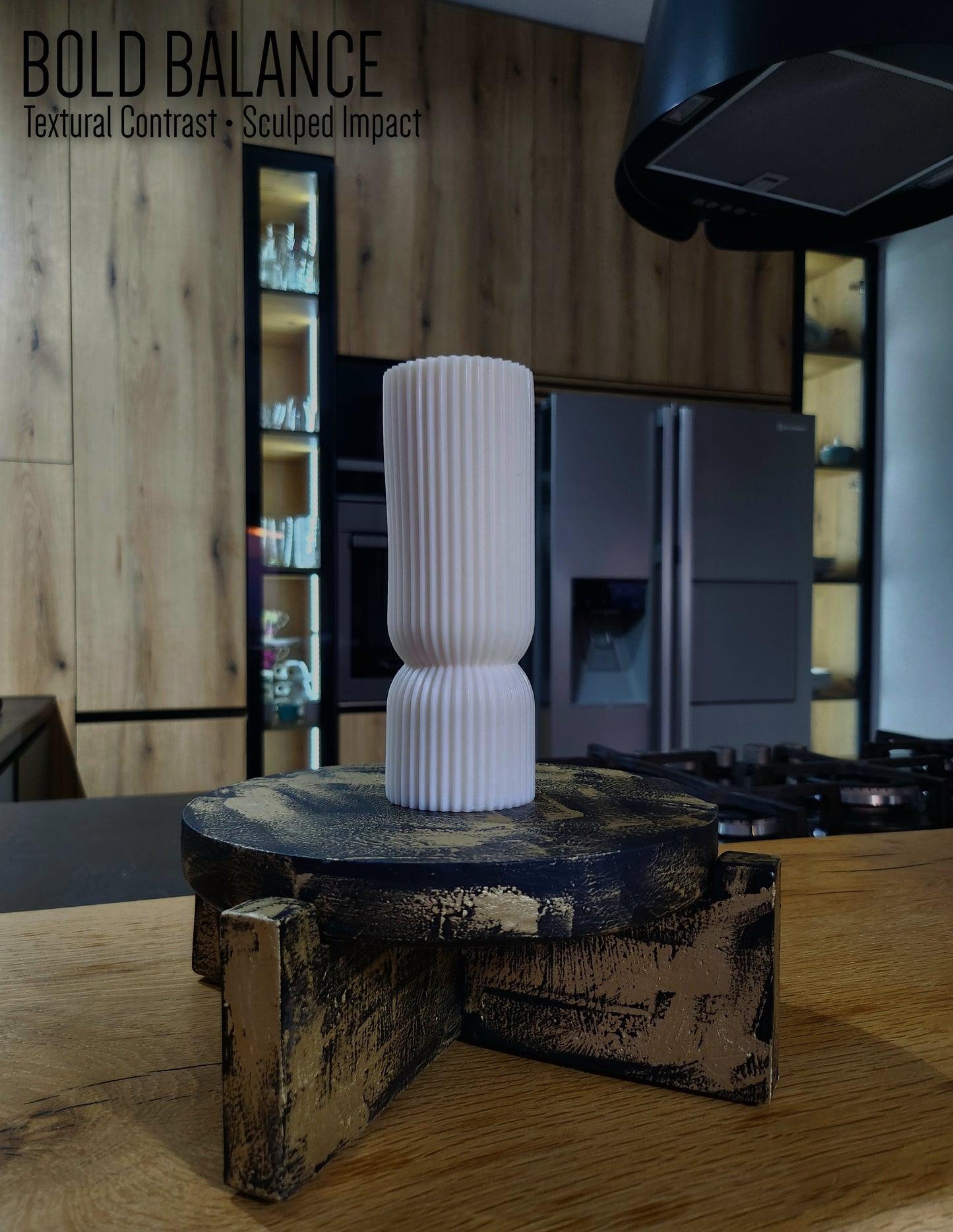 Δίσκος Σε Βάση Μαύρο-Χρυσό &amp; Κερί ART7481