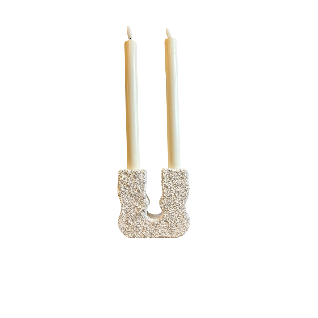 Κηροπήγιο "Simple Double White" ART22213 ΔΕΣ ΤΟ ΣΤΟΝ ΧΩΡΟ ΣΟΥ ΜΕ AR