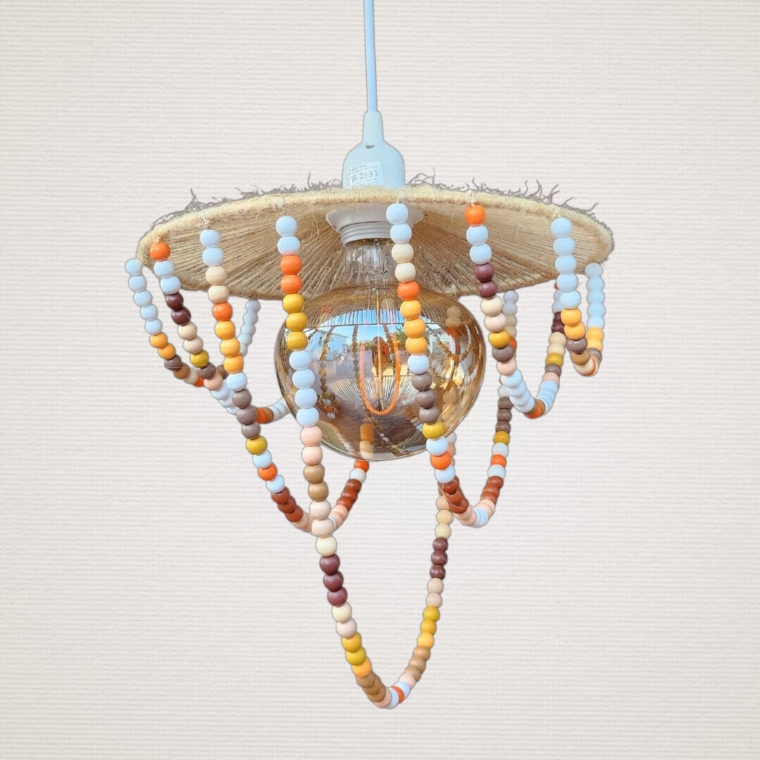 Φωτιστικό Οροφής Μπεζ Με Χάντρες LUM7435