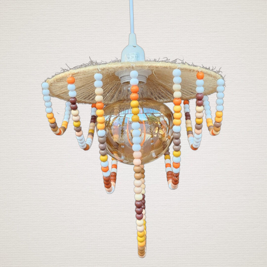 Φωτιστικό Οροφής Μπεζ Με Χάντρες LUM7435