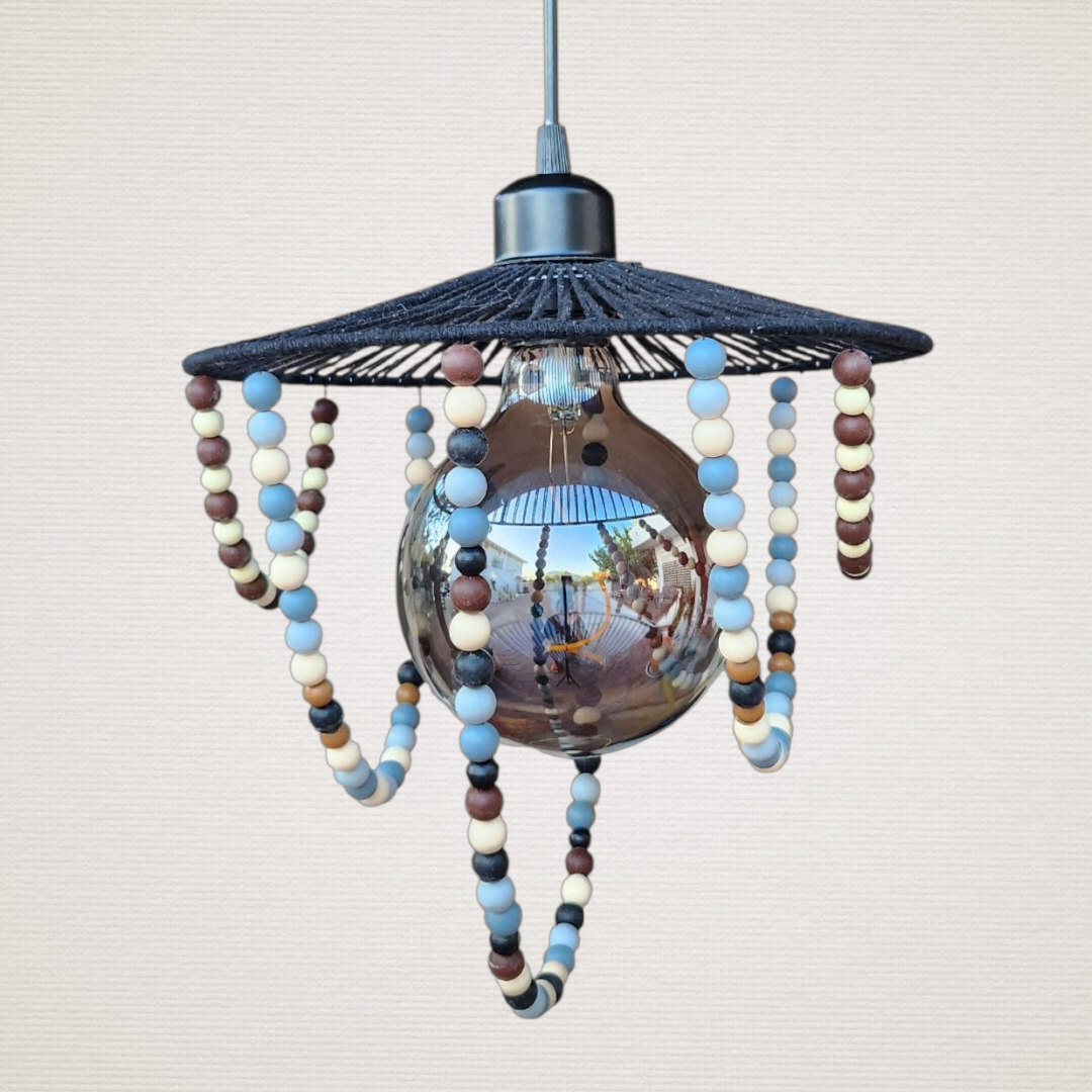 Φωτιστικό Οροφής Μαύρο Με Χάντρες LUM7434