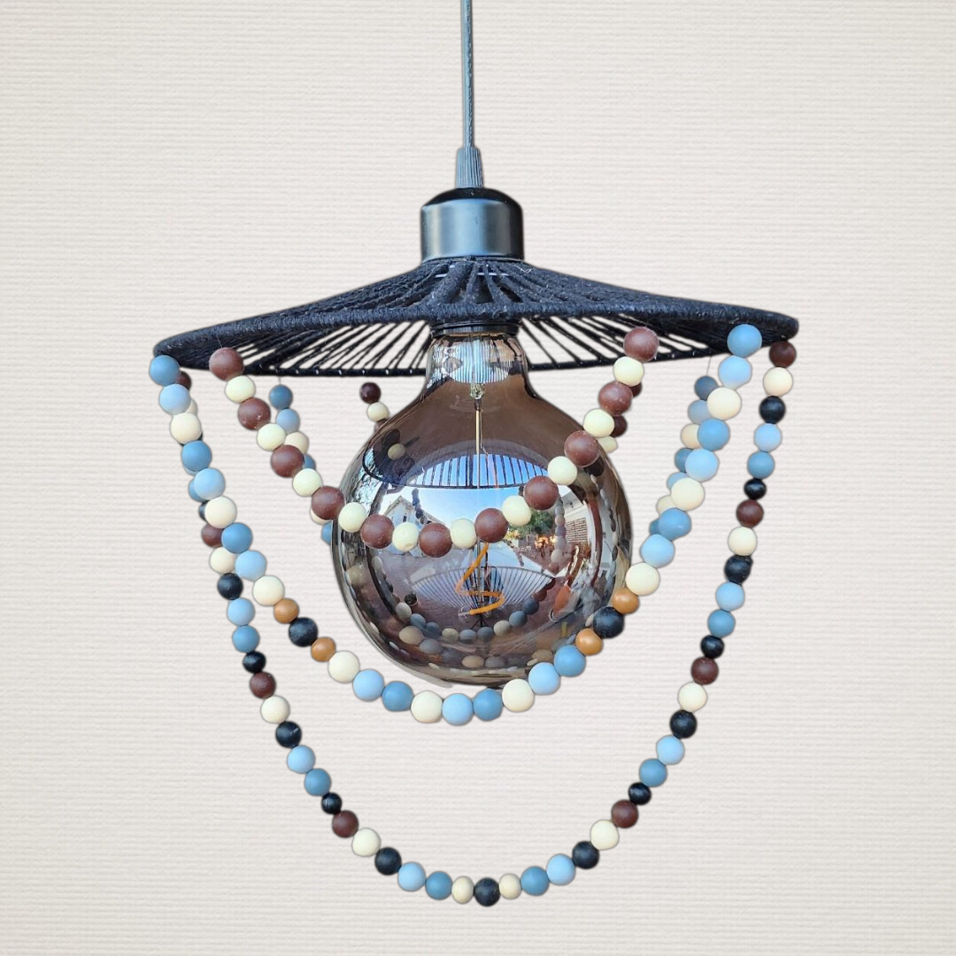 Φωτιστικό Οροφής Μαύρο Με Χάντρες LUM7434