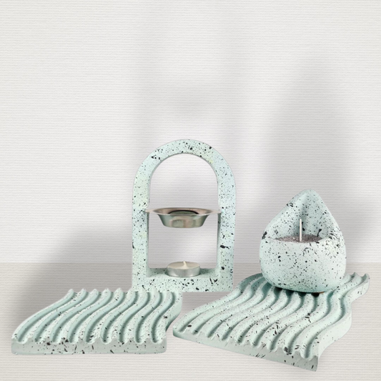 Σετ Μέντα Με Ανθρακί Πιτσιλιές ART7444