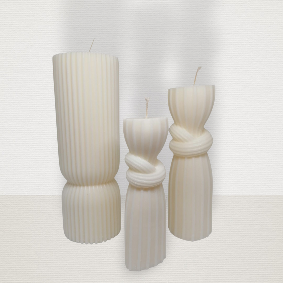 Σετ 3 Κεριά Φυτικά Λευκά CAN8051