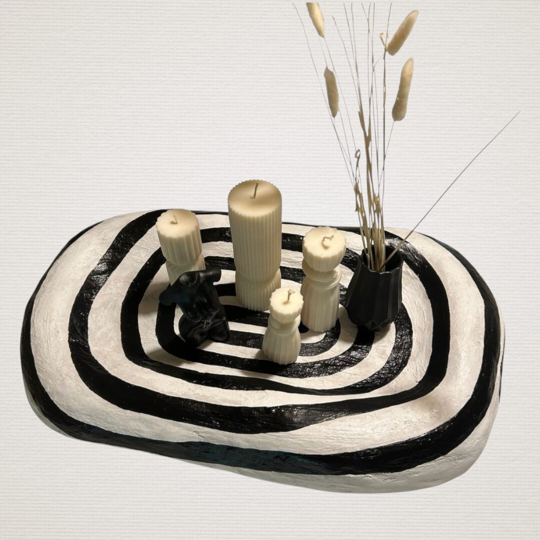 Δίσκος Οβάλ Λευκό-Μαύρο ART7425