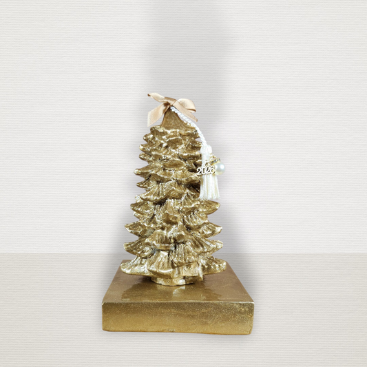Γούρι Σε Βάση Με Δέντρο Με Φύλλα Χρυσό CHR2026