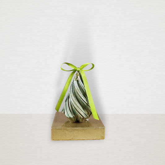 Γούρι Σε Βάση Με Δέντρο Πράσινο-Χρυσό CHR2037