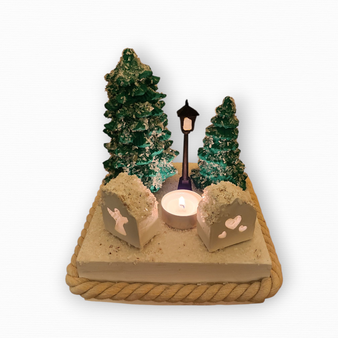 Χριστουγεννιάτικο Χωριό Σε Βάση Με Σχοινί CHR2018