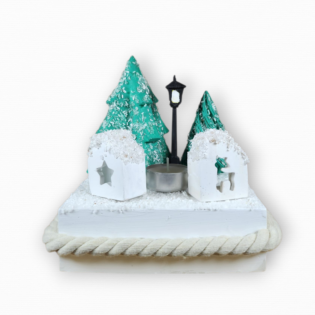 Χριστουγεννιάτικο Χωριό Σε Βάση Με Σχοινί CHR2018